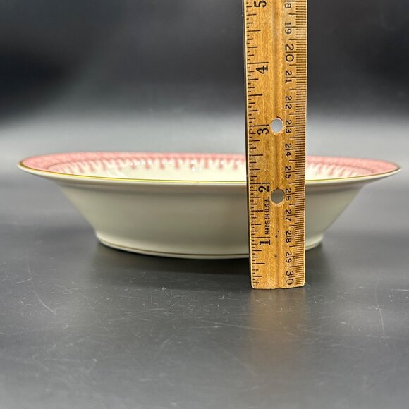 Vintage Oval Vegetable Serving Bowl Theodore Haviland Cambridge Crimson Tree 50s - Picture 9 of 9